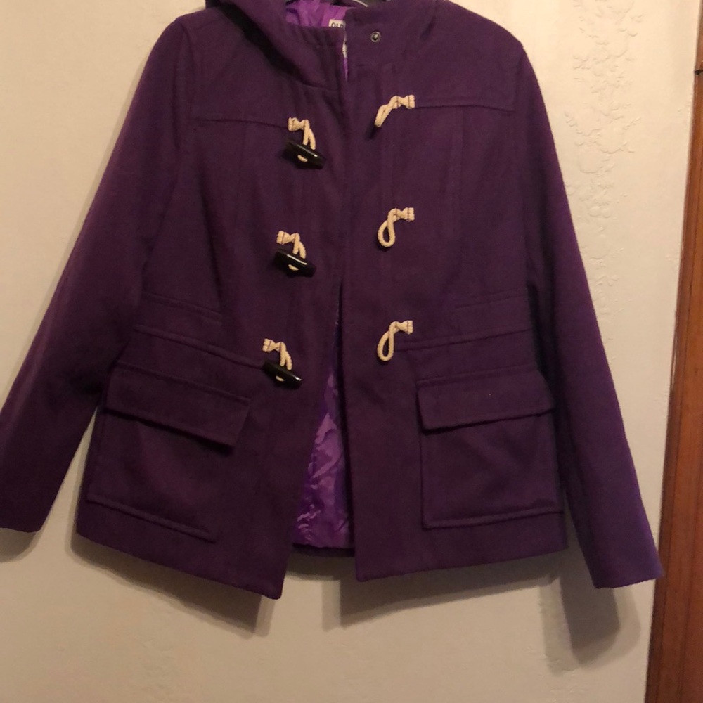 Purple coat worn maybe twice